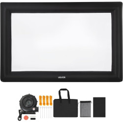 VEVOR Écran de Projection Gonflable Diagonale de 610 cm, Format 16:9, en 600D Lavable, avec Sac de Rangement, Installation Facil