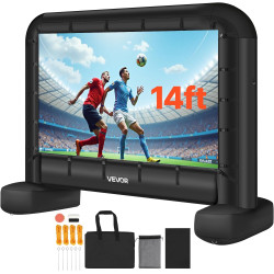 VEVOR Écran de Projection Gonflable Diagonale de 427 cm, Format 16:9, 600D, Lavable, avec Sac de Rangement Portable, Installatio