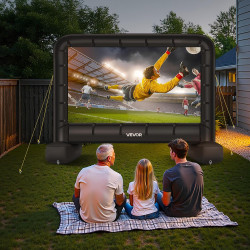 VEVOR Écran de Projection Gonflable Diagonale de 427 cm, Format 16:9, 600D, Lavable, avec Sac de Rangement Portable, Installatio