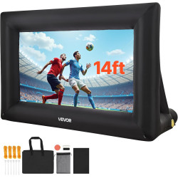 VEVOR Écran de Projection Gonflable Diagonale de 427 cm, Format 16:9, en 600D Lavable, avec Sac de Rangement, Installation Facil