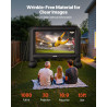 VEVOR Écran de Projection Gonflable Diagonale de 457 cm, Format 16:9, 600D, Lavable, avec Sac de Rangement Portable, Installatio