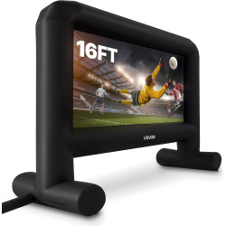 VEVOR Écran de Projection Gonflable Diagonale de 488 cm, Format 16:9, 600D, Lavable, avec Sac de Rangement Portable, Installatio