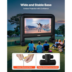 VEVOR Écran de Projection Gonflable Diagonale de 488 cm, Format 16:9, 600D, Lavable, avec Sac de Rangement Portable, Installatio