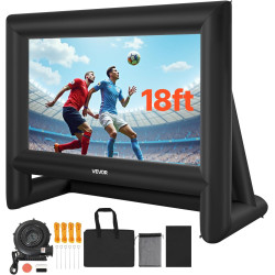 VEVOR Écran de Projection Gonflable Diagonale de 549 cm, Format 16:9, 600D, Lavable, avec Sac de Rangement Portable, Installatio