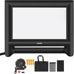 VEVOR Écran de Projection Gonflable Diagonale de 549 cm, Format 16:9, 600D, Lavable, avec Sac de Rangement Portable, Installatio