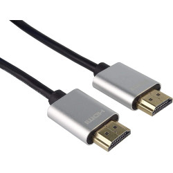 PremiumCord Câble HDMI Slim 4K Haute Vitesse M/M, 10,2 Gbps avec Ethernet, Compatible avec Vidéo 4K @ 30 Hz, Full HD 1080p, 3D, 