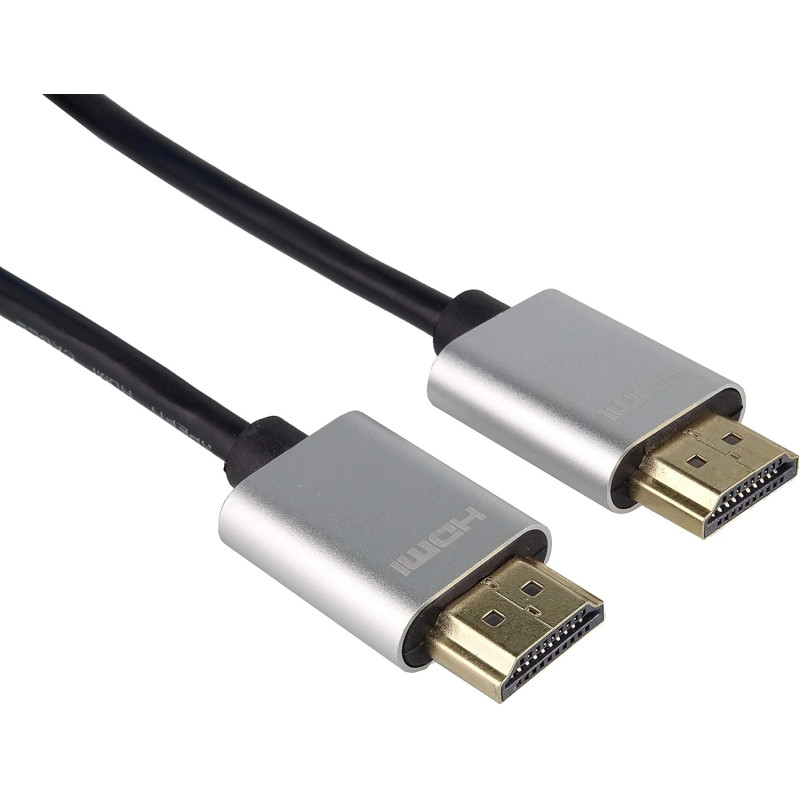 PremiumCord Câble HDMI Slim 4K Haute Vitesse M/M, 10,2 Gbps avec Ethernet, Compatible avec Vidéo 4K @ 30 Hz, Full HD 1080p, 3D, 