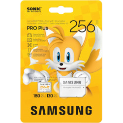 Samsung Carte mémoire microSDXC Sonic Pro Plus, Interface UHS-I, 256 Go, Vitesse de Lecture jusqu'à 180 Mo/s, Toujours Plus de V