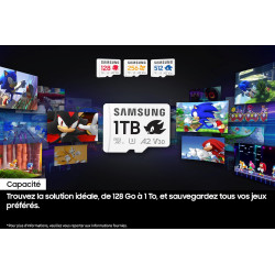 Samsung Carte mémoire microSDXC Sonic Pro Plus, Interface UHS-I, 256 Go, Vitesse de Lecture jusqu'à 180 Mo/s, Toujours Plus de V