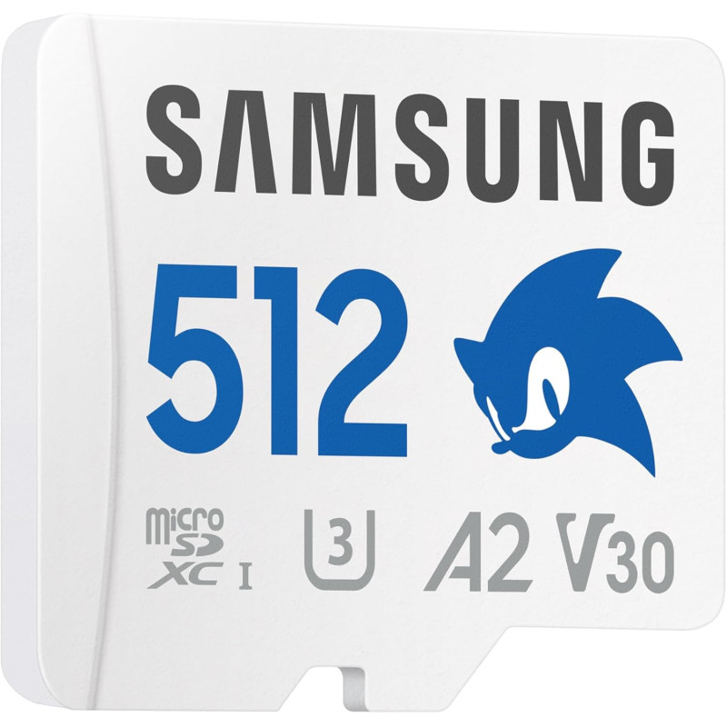 Samsung Carte mémoire microSDXC Sonic Pro Plus, Interface UHS-I, 512 Go, Vitesse de Lecture jusqu'à 180 Mo/s, Toujours Plus de V