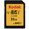 Kodak - Carte SD 32 Go UHS-I U1 V10 SDHC/XC - Carte Mémoire - Vitesse de Lecture 85MB/s Max - Vitesse d'Écriture 25MB/s Max - St