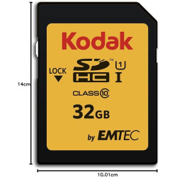 Kodak - Carte SD 32 Go UHS-I U1 V10 SDHC/XC - Carte Mémoire - Vitesse de Lecture 85MB/s Max - Vitesse d'Écriture 25MB/s Max - St