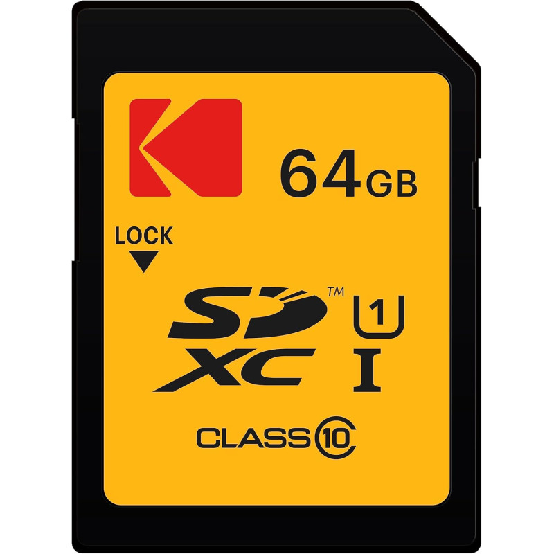 Carte SD 64 Go UHS-I U1 V10 SDHC/XC - Vitesse de Lecture 85MB/s Max - Vitesse d'Écriture 25MB/s Max - Stockage de Vidéos Full HD