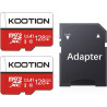 KOOTION Carte Micro SD 128 Go Lot de 2 UHS-I Vitesse jusqu'à 100 m/s,TF Micro SDXC, T-Flash Classe 10, U, A1 pour Drone/Dash Cam