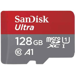 SanDisk Ultra 128 Go microSDXC UHS-I carte pour Chromebook avec adaptateur SD et jusqu'à 140 Mo/s en vitesse de transfert, A1 Ap