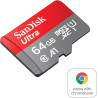 SanDisk Ultra 64 Go microSDXC UHS-I carte pour Chromebook avec adaptateur SD et jusqu'à 140 Mo/s en vitesse de transfert, A1 App