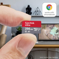 SanDisk Ultra 64 Go microSDXC UHS-I carte pour Chromebook avec adaptateur SD et jusqu'à 140 Mo/s en vitesse de transfert, A1 App