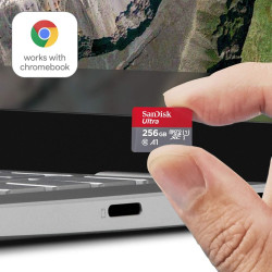SanDisk Ultra 64 Go microSDXC UHS-I carte pour Chromebook avec adaptateur SD et jusqu'à 140 Mo/s en vitesse de transfert, A1 App