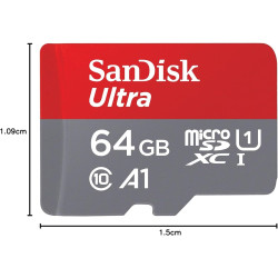 SanDisk Ultra 64 Go microSDXC UHS-I carte pour Chromebook avec adaptateur SD et jusqu'à 140 Mo/s en vitesse de transfert, A1 App