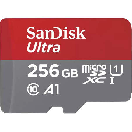 SanDisk Ultra 256 Go microSDXC UHS-I carte pour Chromebook avec adaptateur SD et jusqu'à 150 Mo/s en vitesse de transfert, A1 Ap