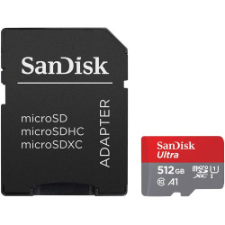 SanDisk Ultra 512 Go microSDXC UHS-I carte pour Chromebook avec adaptateur SD et jusqu'à 150 Mo/s en vitesse de transfert, A1 Ap