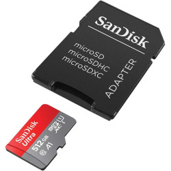 SanDisk Ultra 512 Go microSDXC UHS-I carte pour Chromebook avec adaptateur SD et jusqu'à 150 Mo/s en vitesse de transfert, A1 Ap