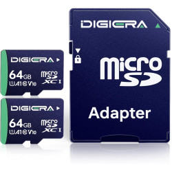 Carte mémoire microSDXC UHS-I CT100 64 Go avec Adaptateur – Jusqu’à 100 Mo/s, C10, U1, V10, Full HD, A1, pour Smartphones, table