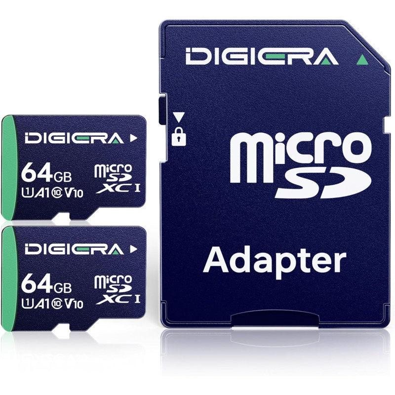 Carte mémoire microSDXC UHS-I CT100 64 Go avec Adaptateur – Jusqu’à 100 Mo/s, C10, U1, V10, Full HD, A1, pour Smartphones, table