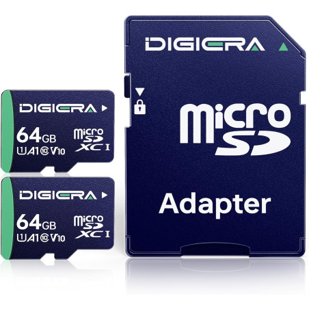 Carte mémoire microSDXC UHS-I CT100 64 Go avec Adaptateur – Jusqu’à 100 Mo/s, C10, U1, V10, Full HD, A1, pour Smartphones, table
