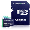 Carte mémoire microSDXC UHS-I CT100 256 Go avec Adaptateur – Jusqu’à 100 Mo/s, C10, U3, V30, Full HD, A2, pour Smartphones, tabl