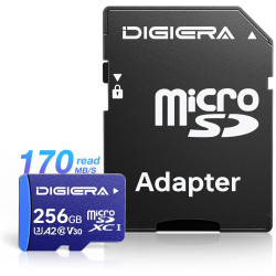 Carte mémoire microSDXC UHS-I LT100 256 Go avec Adaptateur – Jusqu’à 170 Mo/s, C10, U3, V30, 4K, A2, pour Smartphones, tablettes