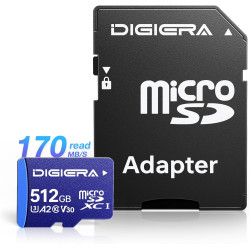 Carte mémoire microSDXC UHS-I LT100 512 Go avec Adaptateur – Jusqu’à 170 Mo/s, C10, U3, V30, 4K, A2, pour Smartphones, tablettes