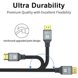 8K câble HDMI 2m, câble HDMI haute vitesse 48Gbps 8K@60Hz 4K@120Hz, HDCP 2.2 & 2.3, DTS:X, HDR 10 Compatible avec Roku TV/eARC/3