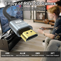 4k HDMI câble 5m, haute vitesse HDMI 2.0, 18Gbps, Ultra HD, Ethernet Audio retour, vidéo 4K, 1080p, 3D, Arc, HDR Compatible avec