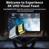 8K câble HDMI 0.5m, câble HDMI haute vitesse 48Gbps 8K@60Hz 4K@120Hz, HDCP 2.2 & 2.3, DTS:X, HDR 10 Compatible avec Roku TV/eARC