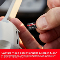SanDisk microSD Express, 256 Go Carte microSD, Vitesee de lecture/écriture jusqu'à 880/480 Mo/s, Des vitesses de lecture jusqu’à