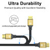 Cable HDMI Court 3M, 8K@60Hz 4K@120Hz, Câble HDMI 2.1 Ultra HauteVitesse avec Connecteurs Plaqués Or, Boîtier en Aluminium Pour 