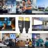 Cable HDMI Court 3M, 8K@60Hz 4K@120Hz, Câble HDMI 2.1 Ultra HauteVitesse avec Connecteurs Plaqués Or, Boîtier en Aluminium Pour 