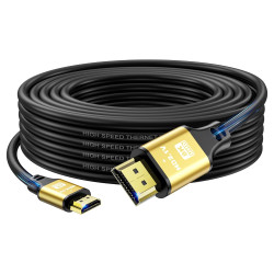 12M Cable HDMI Long, 8K@60Hz 4K@120Hz, Câble HDMI 2.1 Ultra HauteVitesse avec Connecteurs Plaqués Or, Boîtier en Aluminium Pour 