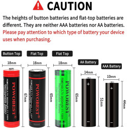 3,7V Batterie NiMH Rechargeable 3000mAh,POWO18B Batterie à Dessus Plat avec boîtier de Protection de Batterie,pour Appareil Phot