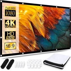 Osoeri Écran de Projection Portable Pliable Extérieur 120 Pouces, 16: 9 HD, Double Face Anti-Plis Projection pour Vidéoprojecteu