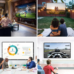 Osoeri Écran de Projection Portable Pliable Extérieur 120 Pouces, 16: 9 HD, Double Face Anti-Plis Projection pour Vidéoprojecteu