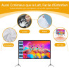 VISULAPEX Ecran Videoprojecteur sur Pied, Écran de Projection Portable 100 Pouces, 16:9, 4K HD Ecran Projecteur Pliable avec Sac
