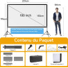 VISULAPEX Ecran Videoprojecteur sur Pied, Écran de Projection Portable 100 Pouces, 16:9, 4K HD Ecran Projecteur Pliable avec Sac