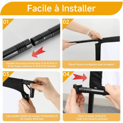 VISULAPEX Ecran Videoprojecteur sur Pied, Écran de Projection Portable 100 Pouces, 16:9, 4K HD Ecran Projecteur Pliable avec Sac