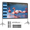 VISULAPEX Ecran Videoprojecteur 120 Pouces, Ecran de Projection sur Pied, 16:9, 4K HD Ecran Projecteur Pliable avec Sac de Trans