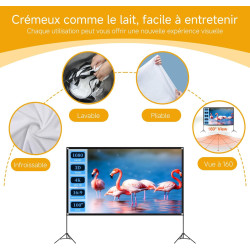 VISULAPEX Ecran Videoprojecteur 120 Pouces, Ecran de Projection sur Pied, 16:9, 4K HD Ecran Projecteur Pliable avec Sac de Trans