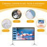 VISULAPEX Ecran Videoprojecteur 120 Pouces, Ecran de Projection sur Pied, 16:9, 4K HD Ecran Projecteur Pliable avec Sac de Trans