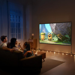Screenmax Écran de Projection d'extérieur avec Support, 120 Pouces, projecteur d'intérieur Portable 16:9 4K HD Pliable et sans P