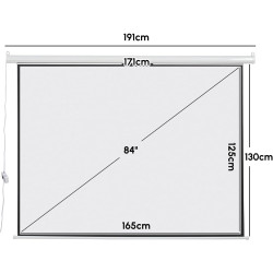Fabulcozy Écran de Projection motorisé écran projecteur électrique Formats 4:3 84 Pouces 171L x 130H cm Fixation Mur ou Plafond 